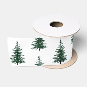 Minimalistisch Evergreen Tree Design Eenvoudige ha Satijnen Lint