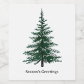 Minimalistisch Evergreen Tree Design Eenvoudige ha Wijn Etiket (Enkel label)