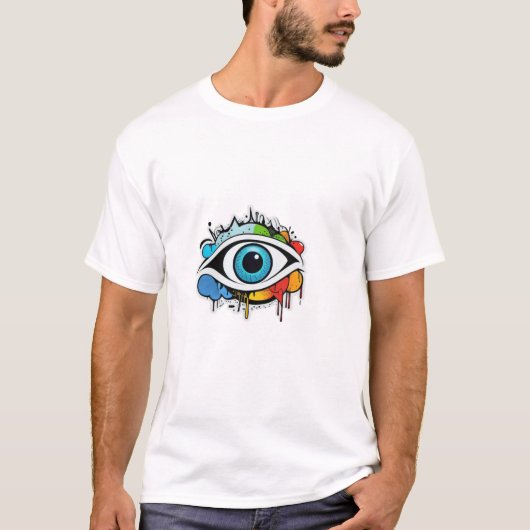 Minimalistisch Evil Eye graffiti T-shirt ontwerp (Voorkant)