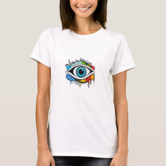 Minimalistisch Evil Eye graffiti T-shirt ontwerp