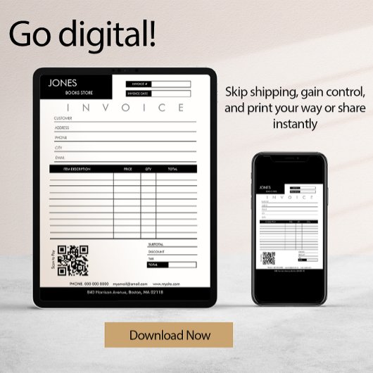 Minimalistisch factuurontvangstbewijs voor kleine kaart