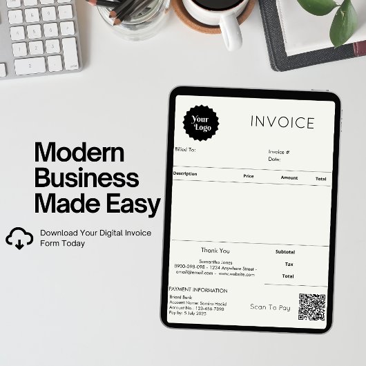 Minimalistisch factuurontvangstbewijs voor kleine  kaart