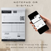 Minimalistisch factuurontvangstbewijs voor kleine  notitieblok