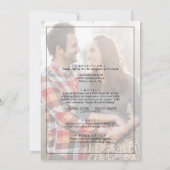 minimalistisch | Faded foto op één bruiloft in viv Kaart (Achterkant)