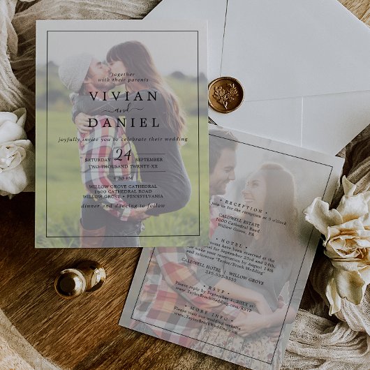 minimalistisch | Faded foto op één bruiloft in viv Kaart