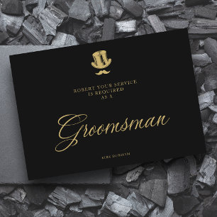 Minimalistisch fake Golden Groomsman Luxury Weddin