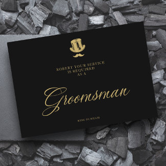 Minimalistisch fake Golden Groomsman Luxury Weddin