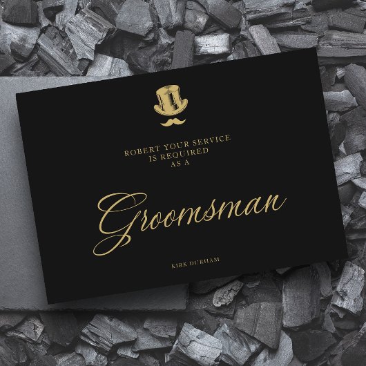 Minimalistisch fake Golden Groomsman Luxury Weddin