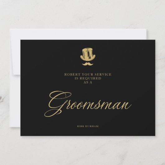 Minimalistisch fake Golden Groomsman Luxury Weddin (Voorkant)