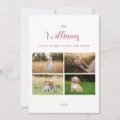 Minimalistisch familiefoto-raster | Kerstmis Feestdagenkaart (Voorkant)