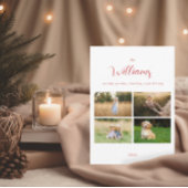 Minimalistisch familiefoto-raster | Kerstmis Feestdagenkaart