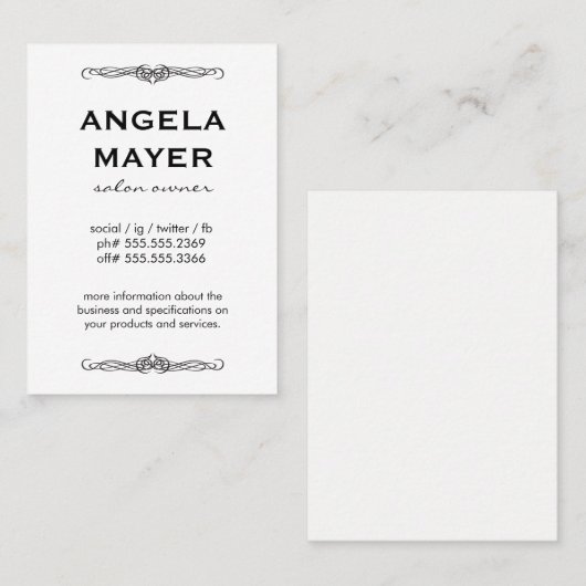 Minimalistisch Fancy element Visitekaartje (Voorkant / Achterkant)