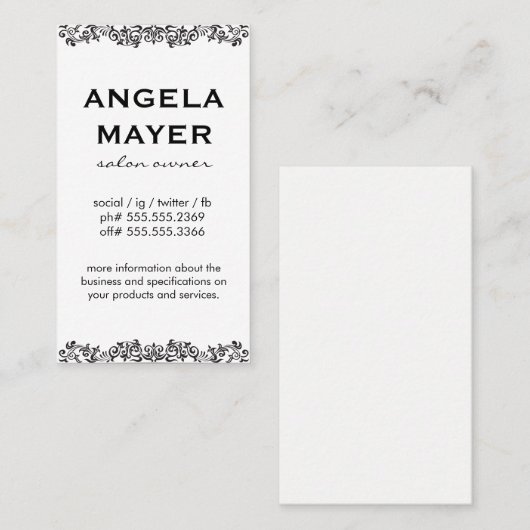 Minimalistisch Fancy element Visitekaartje (Voorkant / Achterkant)