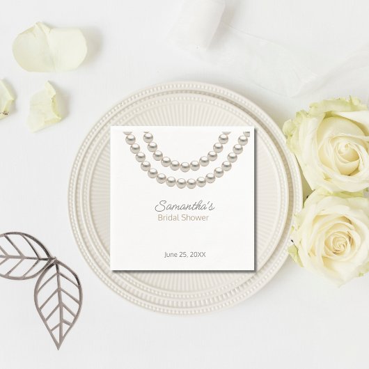 Minimalistisch fancy Pearl ketting Vrijgezellenfee Servet