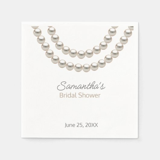 Minimalistisch fancy Pearl ketting Vrijgezellenfee Servet (Voorkant)