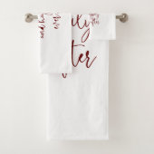 Minimalistisch fancy script Bourgogne Bad Handdoek (Insitu)