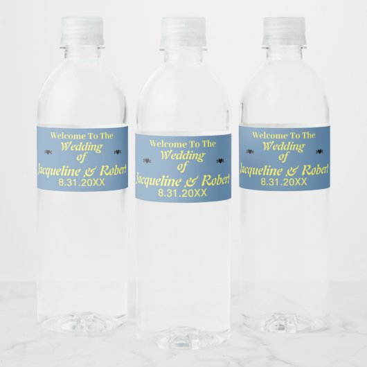 Minimalistisch Fancy Script bruiloft Waterfles Etiket (Flessen)