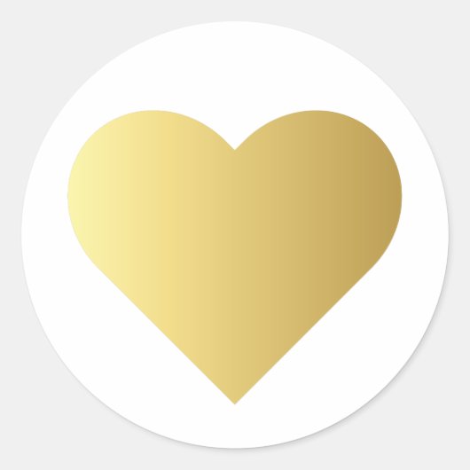 Minimalistisch Faux Gold hart Ronde Sticker (Voorkant)