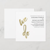 Minimalistisch Faux Gold Typography Wedding Kaart (Voorkant / Achterkant)