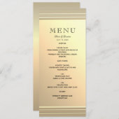 Minimalistisch Faux Gold Wedding Menu (Voorkant / Achterkant)