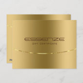 Minimalistisch faux gouden textuur cadeaubon briefkaart (Voorkant / Achterkant)