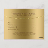 Minimalistisch faux gouden textuur cadeaubon briefkaart (Achterkant)