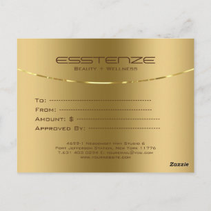 Minimalistisch faux gouden textuur cadeaubon briefkaart