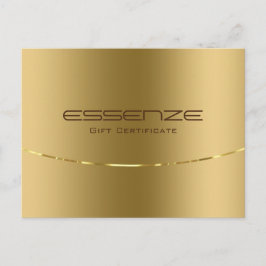 Minimalistisch faux gouden textuur cadeaubon briefkaart