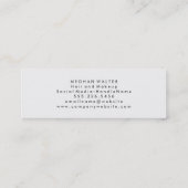 Minimalistisch Faux Linen Monogram Mini Visitekaartje (Achterkant)