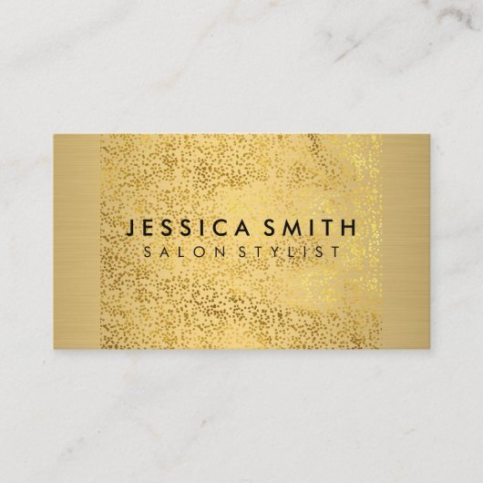 Minimalistisch Faux Metallic Gold Flakes patroon Visitekaartje (Voorkant)