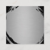 Minimalistisch Faux Metallic Zilver Geborsteld Vierkante Visitekaartje (Achterkant)