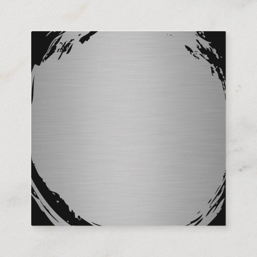 Minimalistisch Faux Metallic Zilver Geborsteld Vierkante Visitekaartje (Achterkant)