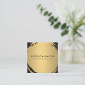 Minimalistisch Faux metallisch goud geborsteld Vierkante Visitekaartje (Staand voorkant)