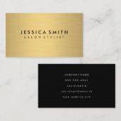 Minimalistisch Faux metallisch goud geborsteld Visitekaartje (Voorkant / Achterkant)