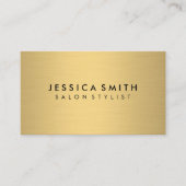 Minimalistisch Faux metallisch goud geborsteld Visitekaartje (Voorkant)