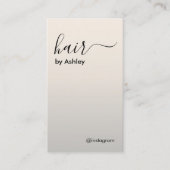Minimalistisch Faux Zilver Zwart Haar Stylist Visitekaartje (Voorkant)