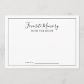 Minimalistisch favoriet geheugen met het bruidsspe advieskaart (Voorkant)