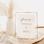 Minimalistisch Favors Bord, Modern Huwelijk Favors Poster