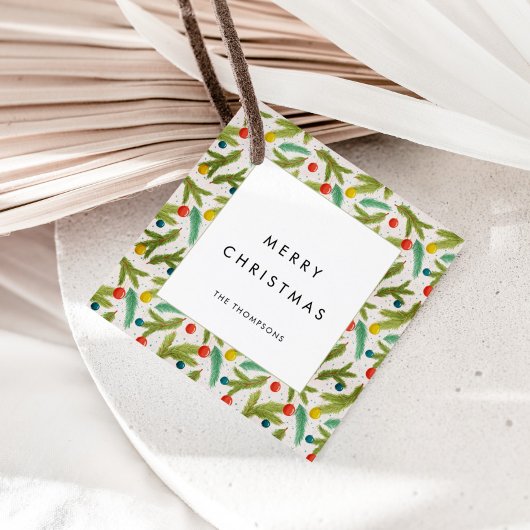 Minimalistisch feestelijk patroon Vrolijk kerstfee Bedankjes Labels