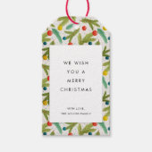 Minimalistisch feestelijk patroon Vrolijk kerstfee Cadeaulabel (Voorkant)