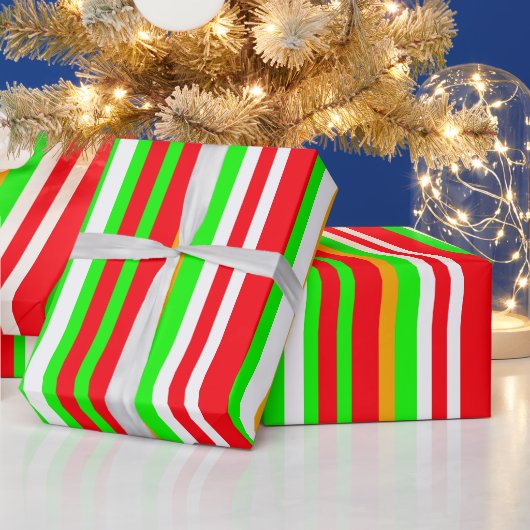 Minimalistisch feestelijk streeppatroon cadeaupapier (Feestdagen)