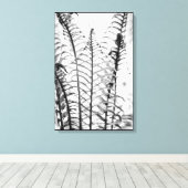 Minimalistisch fern Leaves Black en White Botanica Canvas Afdruk (Insitu (Houten vloer))