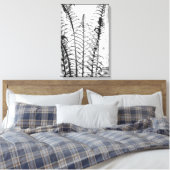Minimalistisch fern Leaves Black en White Botanica Canvas Afdruk (Insitu (Slaapkamer))