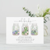 Minimalistisch Fiesta Terrarium Succulent Baby sho Kaart (Staand voorkant)
