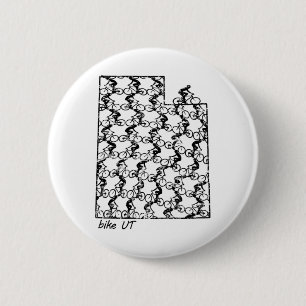 Minimalistisch fietsen Utah Staatskaart Mountainbi Ronde Button 5,7 Cm