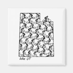 Minimalistisch fietsen Utah State Map Mountainbike Magneet