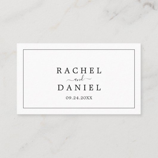 Minimalistisch flathuwelijk plaatskaartje (Achterkant)