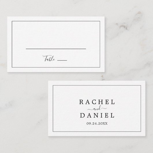 Minimalistisch flathuwelijk plaatskaartje (Voorkant / Achterkant)