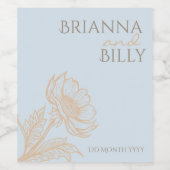 Minimalistisch floraal wijnlabel wijn etiket (Enkel label)