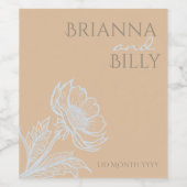 Minimalistisch floraal wijnlabel wijn etiket (Enkel label)